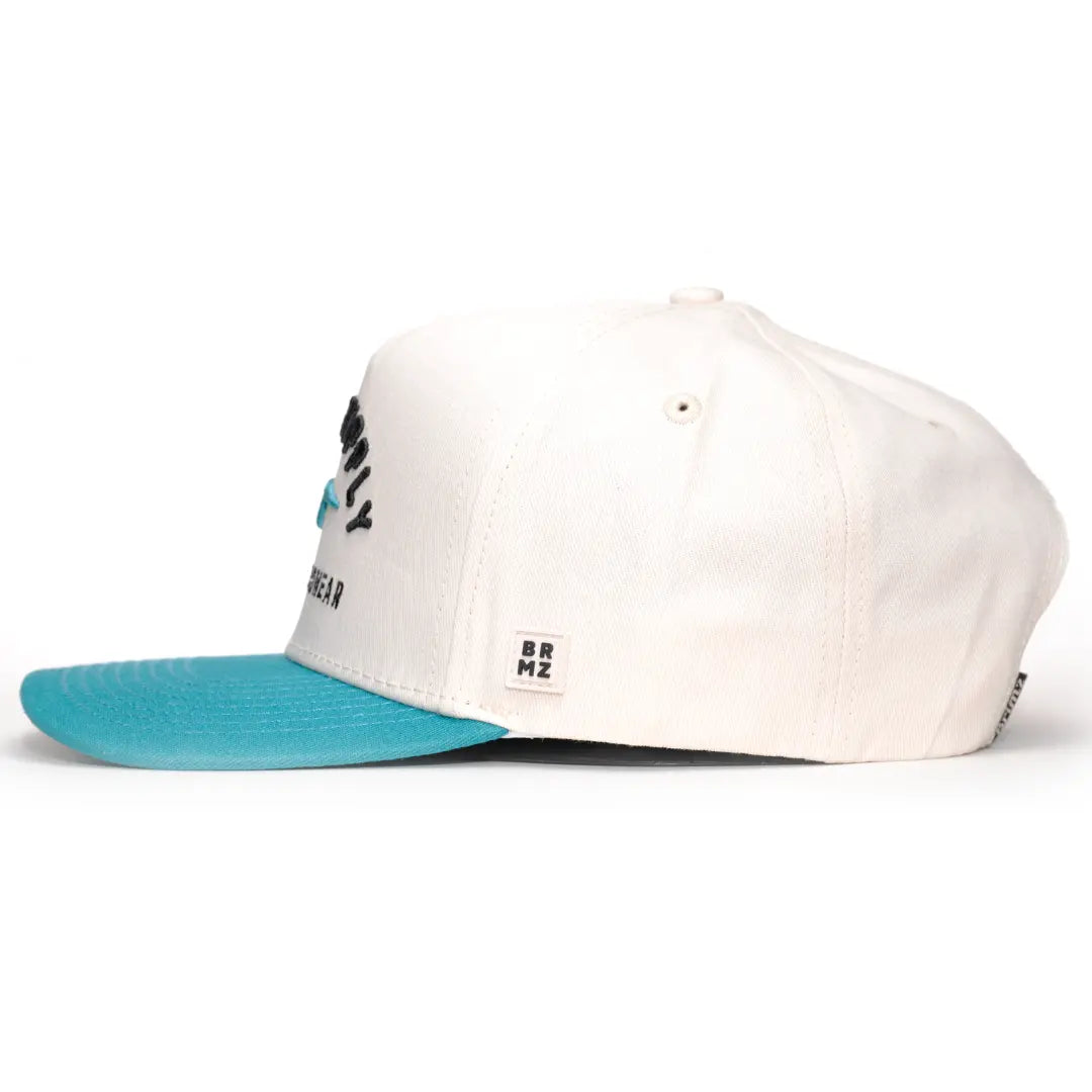 Brimz Classic Cotton Hat - Off White/Teal Brimz Supply
