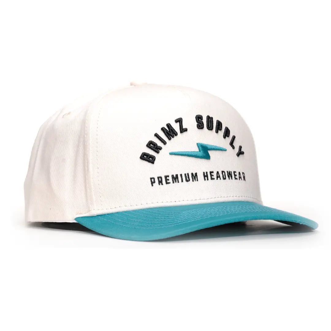 Brimz Classic Cotton Hat - Off White/Teal Brimz Supply