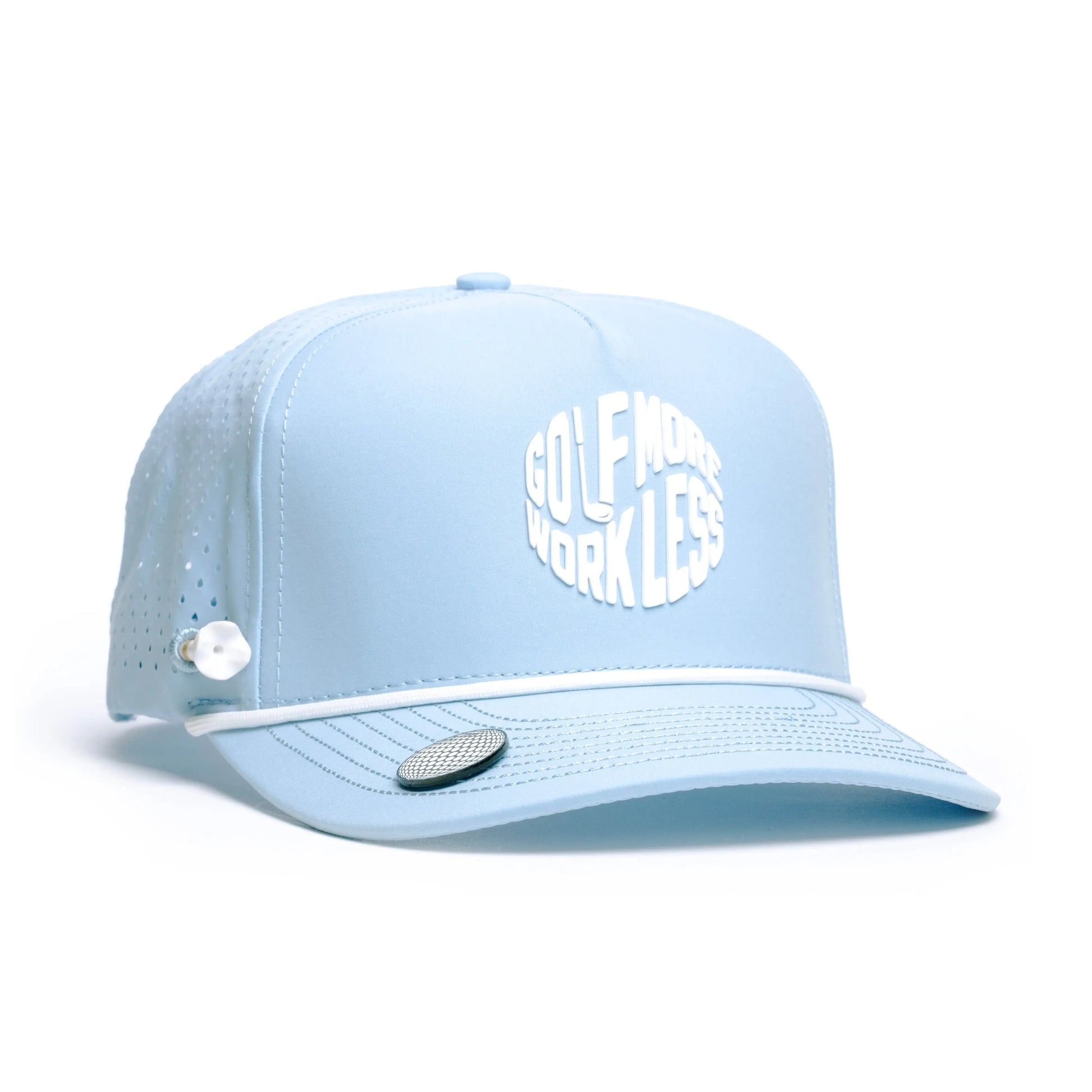 Work Less Golf More Golf Performance Hat - Magnetic Brim & Tee Holder Brimz Supply