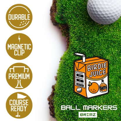 Golf Ball Marker Set - 5 Magnetic Golf Ball Markers with Hat Clip (Explicit)