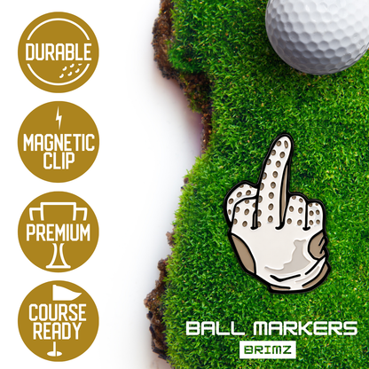 Golf Ball Marker Set - 5 Magnetic Golf Ball Markers with Hat Clip (Explicit)