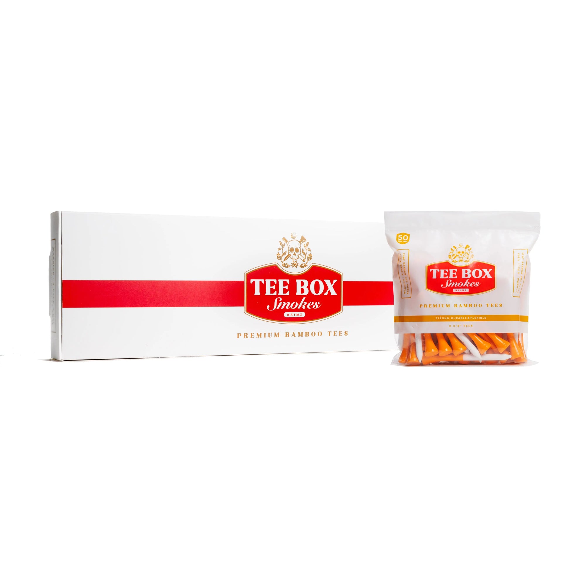 Tee Box Smokes - Premium Bamboo Golf Tees - Reusable Magnetic Box Brimz Supply