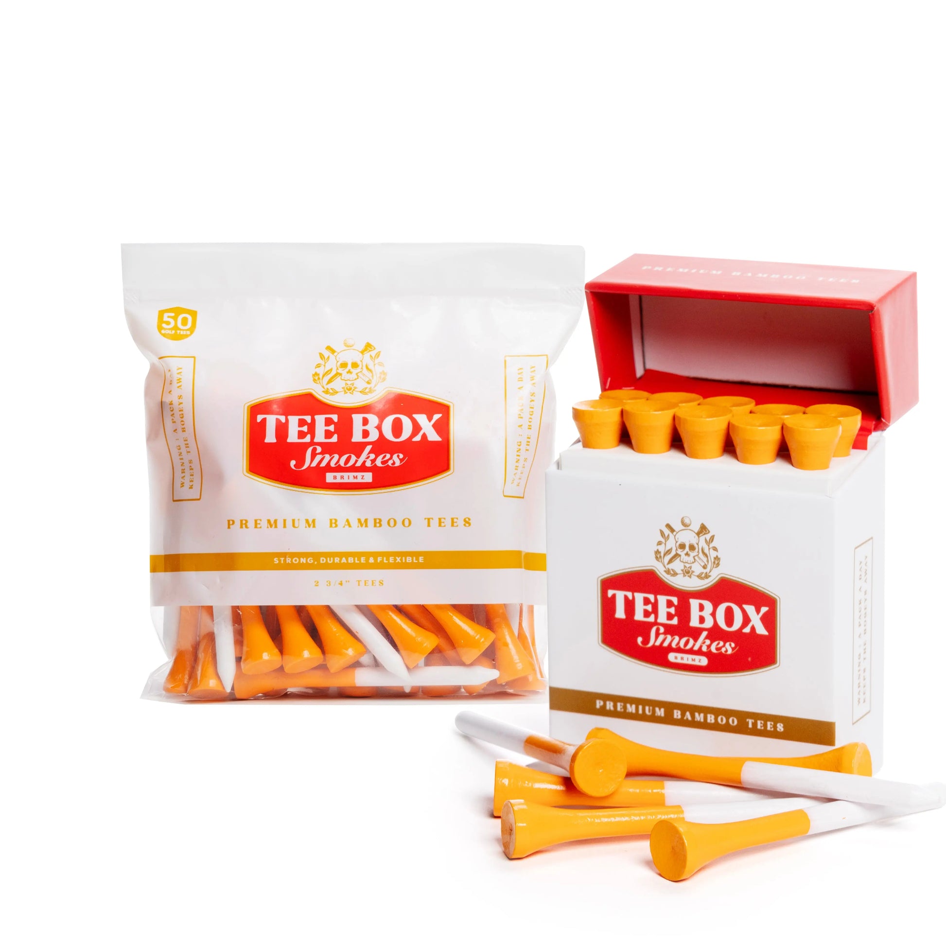 Tee Box Smokes - Premium Bamboo Golf Tees - Reusable Magnetic Box Brimz Supply