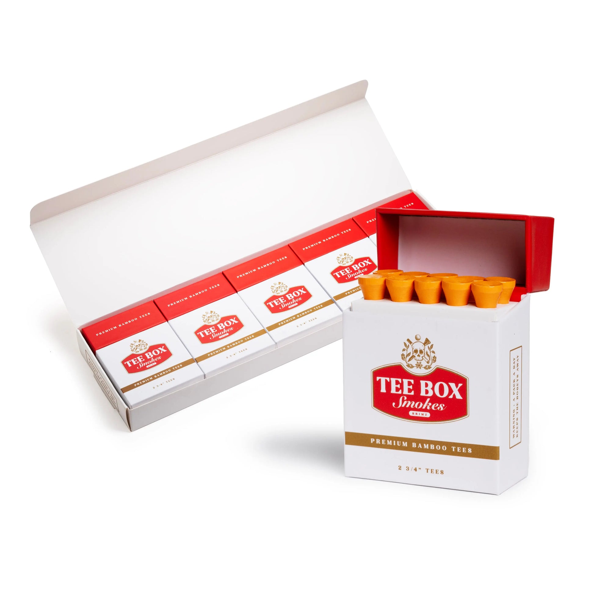 Tee Box Smokes - Premium Bamboo Golf Tees - Reusable Magnetic Box Brimz Supply