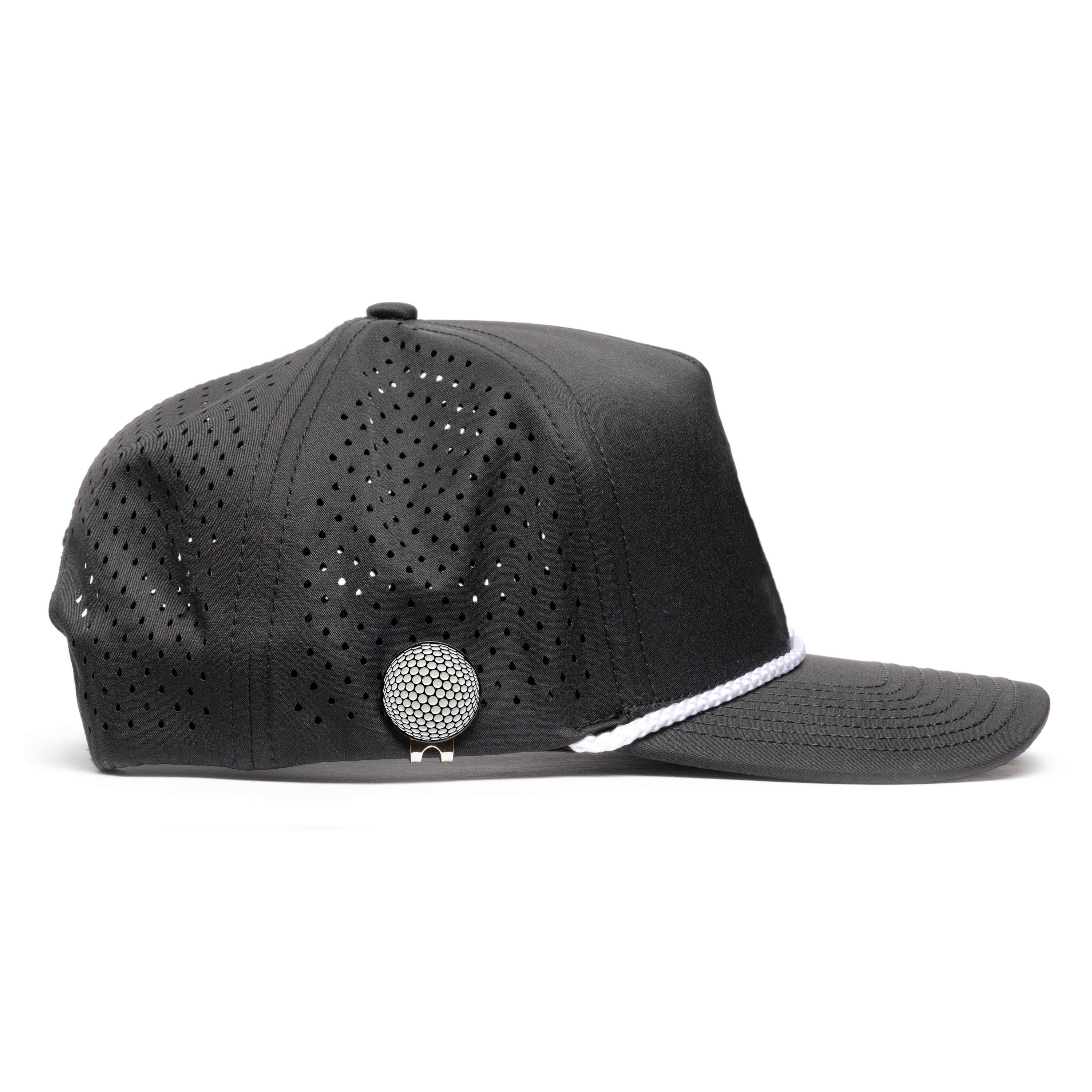 Golf Performance Hat (No Logo Black w/White Rope) – Brimz Supply